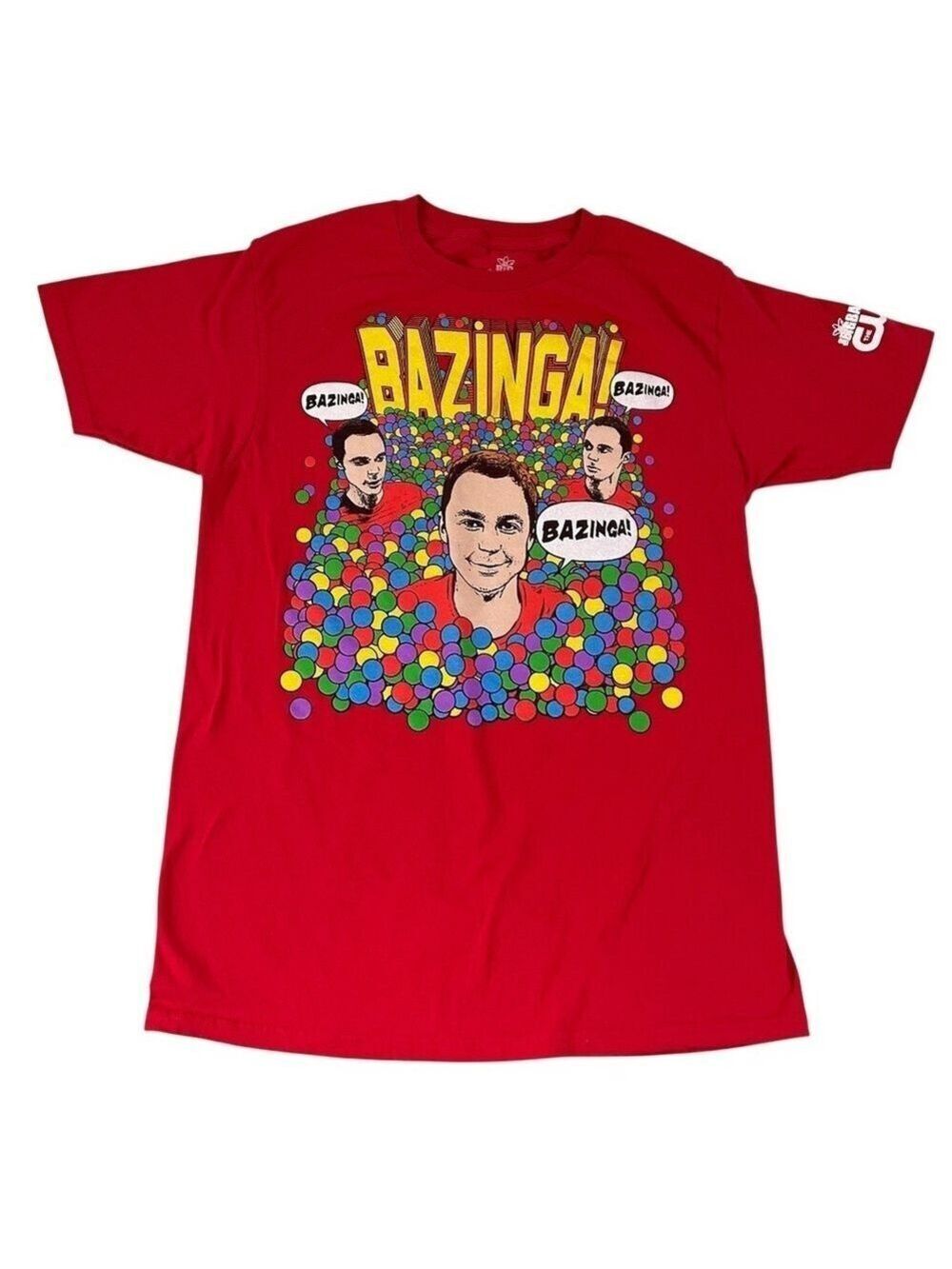 Big Bang Theory Bazinga Sheldon Red Graphic Tee Medium Ripple Junction